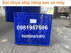 Sọt nhựa chở hàng xe máy, sọt 8 bánh xe, hàng sẵn kho