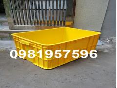 Thùng nhựa đặc kích thước 61x42x25 cm, nhựa nguyên sinh chính phẩm