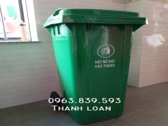 Thùng rác ngoài trời 120L có bánh xe, thùng rác hộ gia đình rẻ.