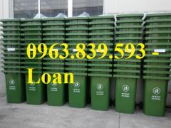 Thùng rác công cộng 240L hdpe có bánh xe rẻ./ 0963.839.593 Ms.Loan